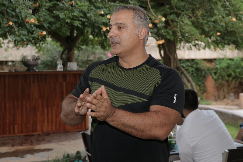 Gathering around the pool at Hilton Beirut Habtoor Grand